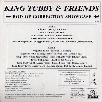 Augustus Pablo, King Tubby, Linval Thompson, Rod Taylor, Etc. - Rod Of Correction Showcase Vinyl Record