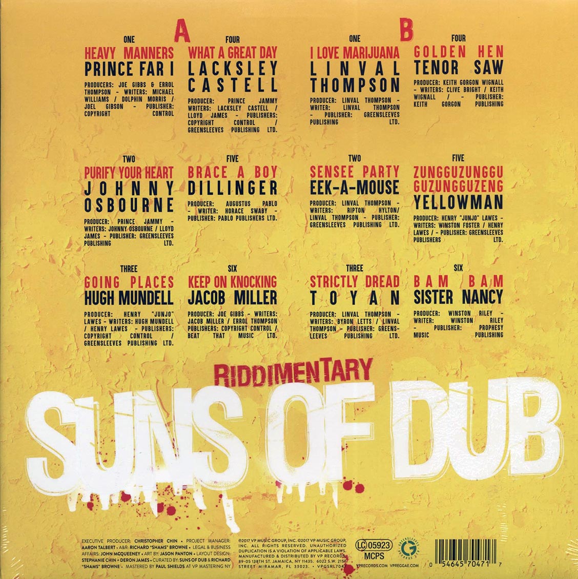 Linval Thompson, Eek A Mouse, Tenor Saw, Jacob Miller, Hugh Mundell, Etc. - Riddimentary: Suns Of Dub Selects Greensleeves Vinyl Record