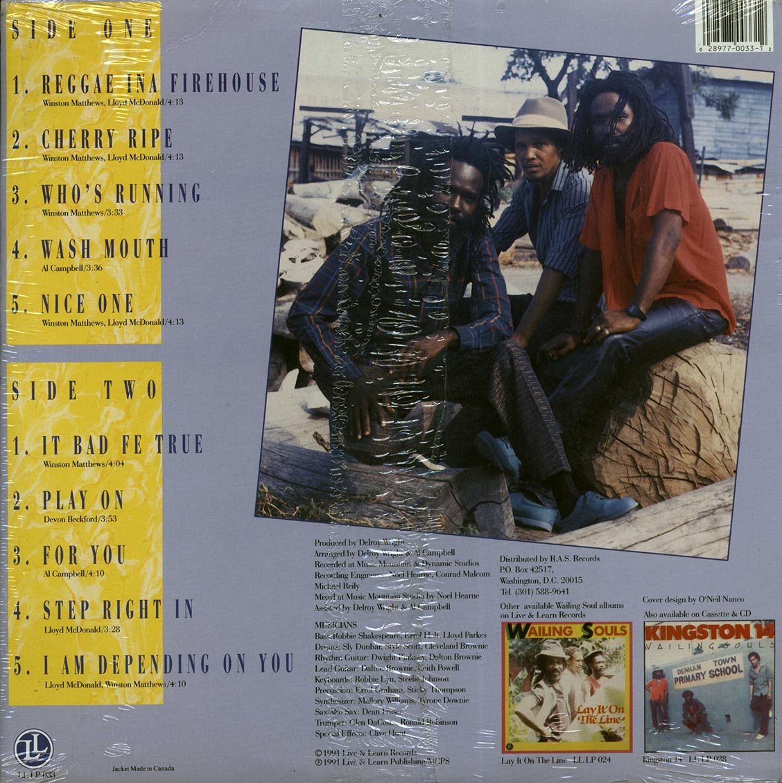 Wailing Souls - Reggae Ina Firehouse Vinyl Record