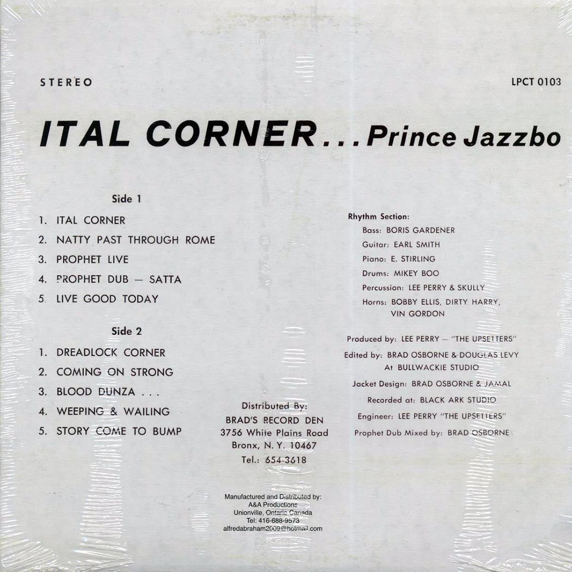 Prince Jazzbo - Ital Corner Vinyl Record