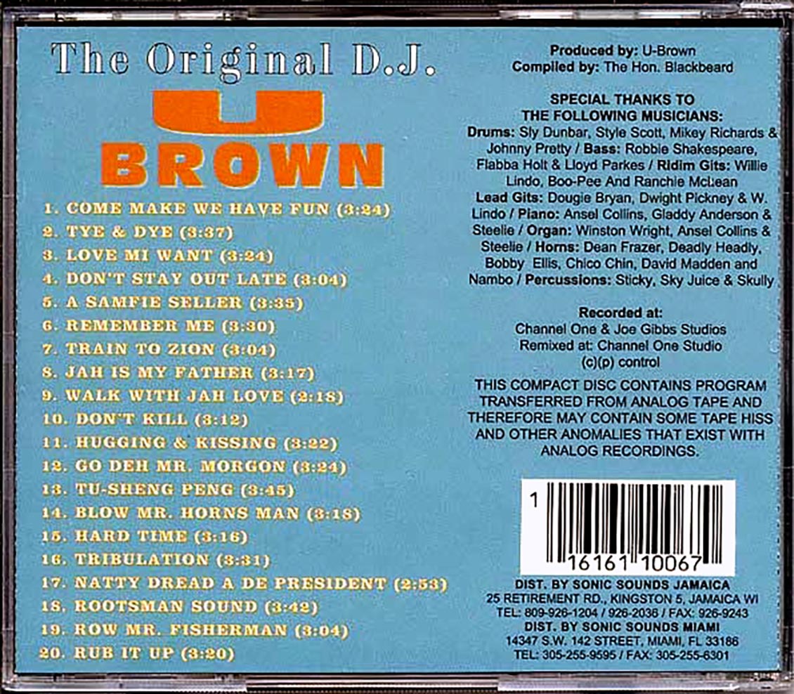 U Brown The Original DJ 20 tracks Music CD
