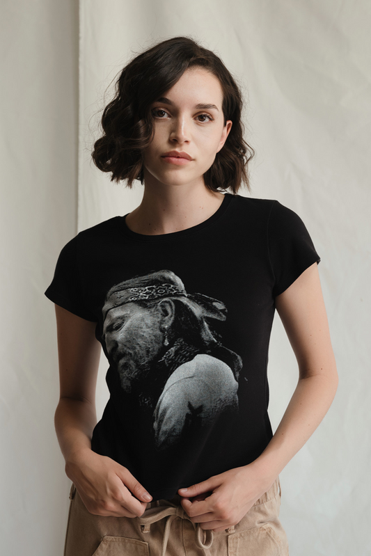 Willie Nelson Just Breathe Womens Baby Tee Shirt