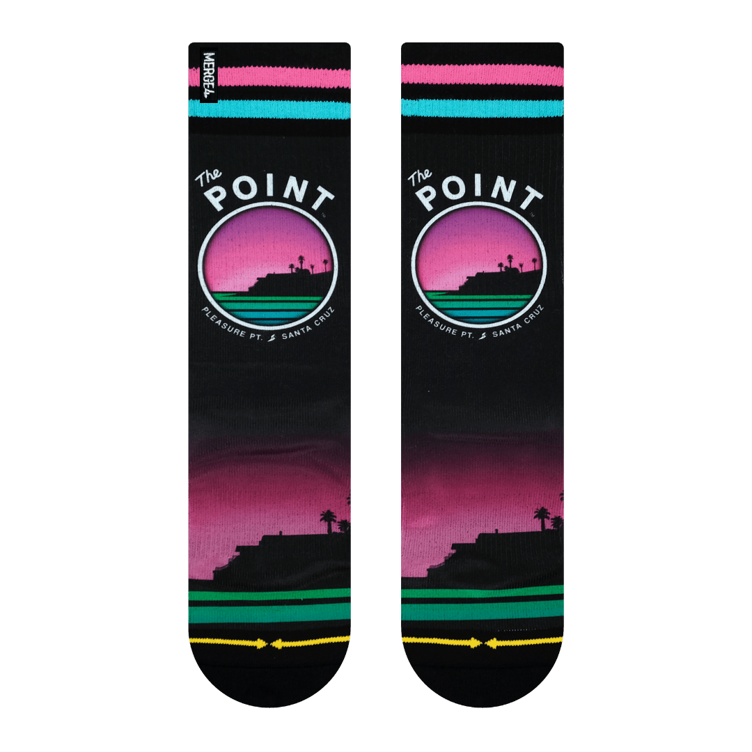 Slidertown The Point Pinkburst Adult Crew Socks