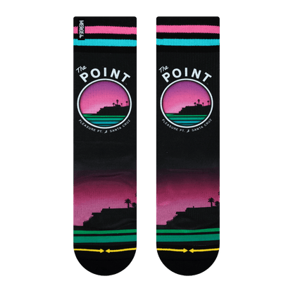 Slidertown The Point Pinkburst Adult Crew Socks