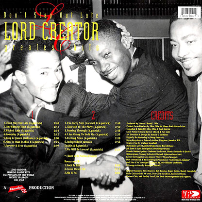 Lord Creator - Greatest Hits: Don't Stay Out Late Vinyl Record