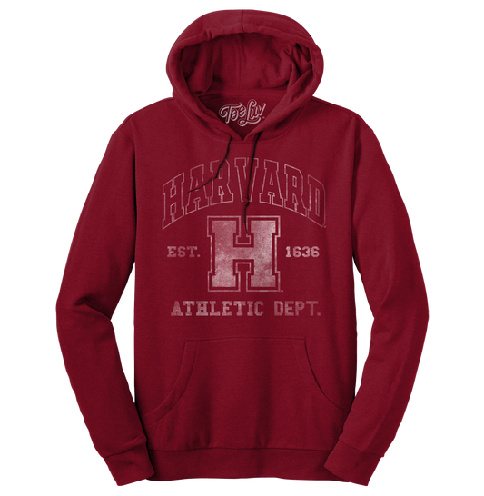 Harvard Athletic Department Pullover Hooded Sweashirt Hoodie Officially Licensed - Crimson