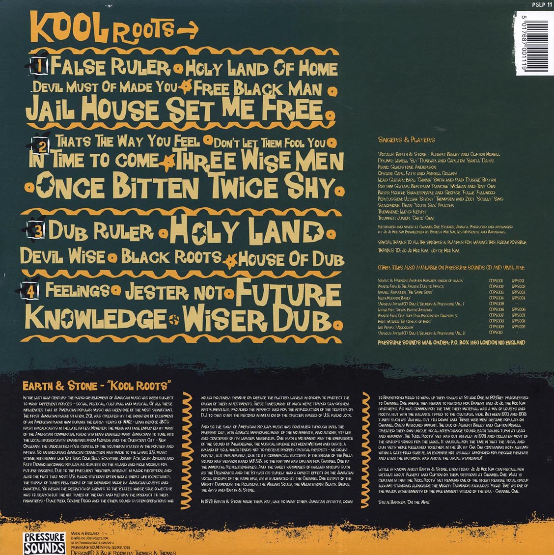 Earth & Stone - Kool Roots + Dub (FIRST PRESS) (2xLP) Vinyl Record