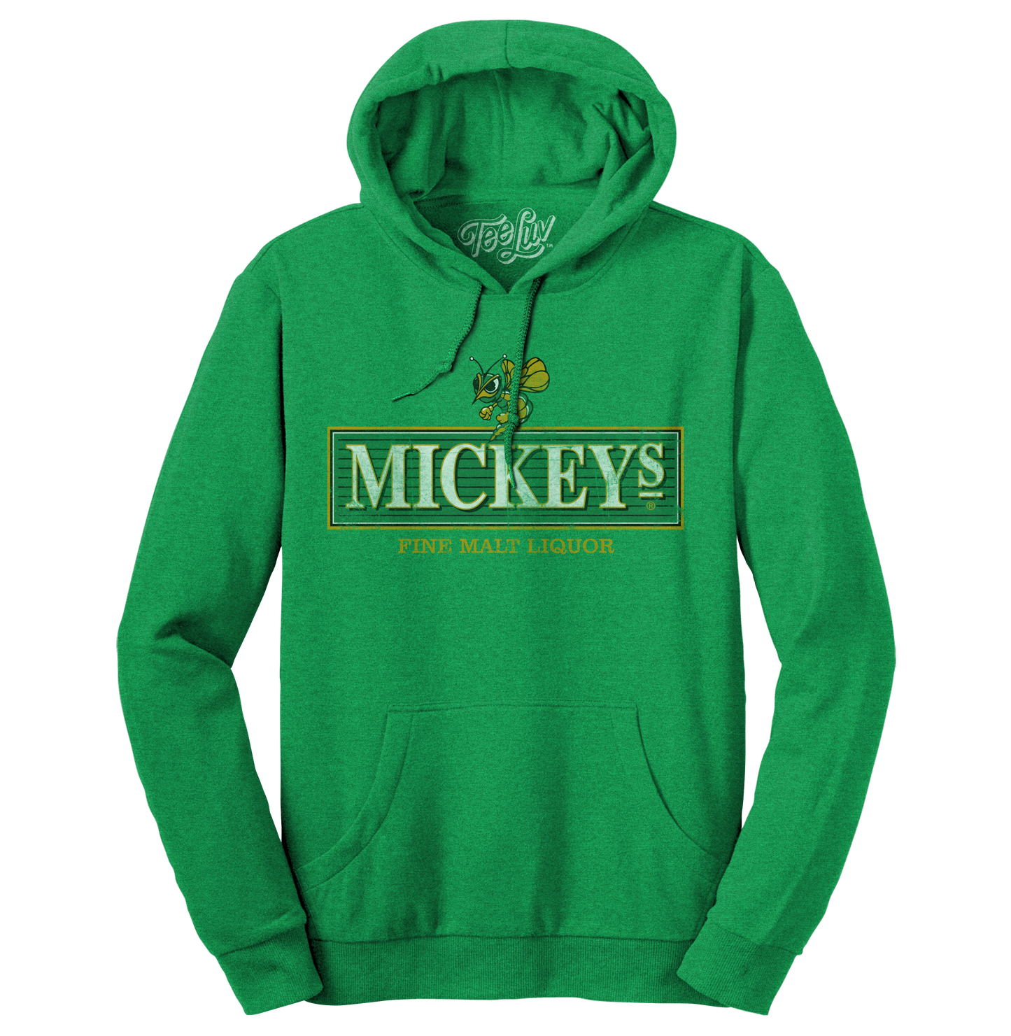 Mickey's Fine Malt Liquor Hornet Logo Hooded Sweatshirt Hoodie Officially Licensed - Kelly Green