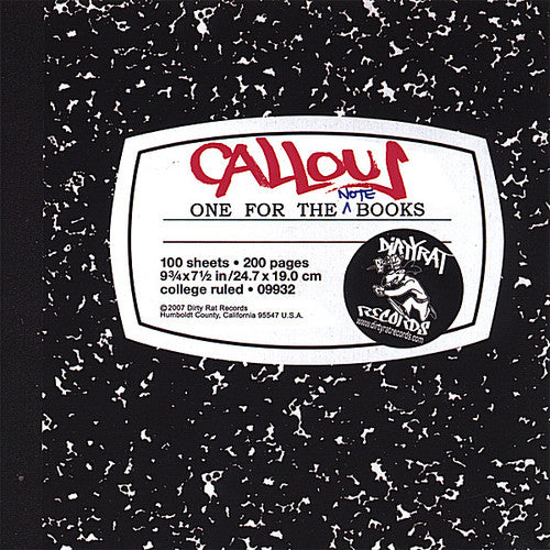 Callous - One For The Notebooks - Music CD