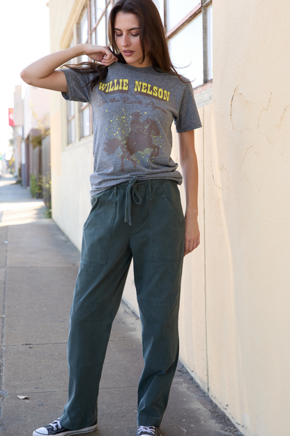 Willie Nelson On The Road Womens Heather Tee Shirt Officially Licensed