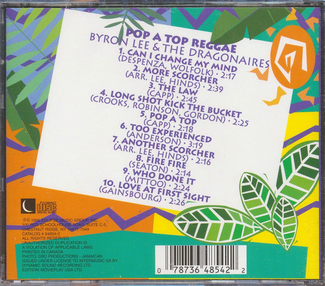 Byron Lee & The Dragonaires - Pop A Top Reggae Music CD