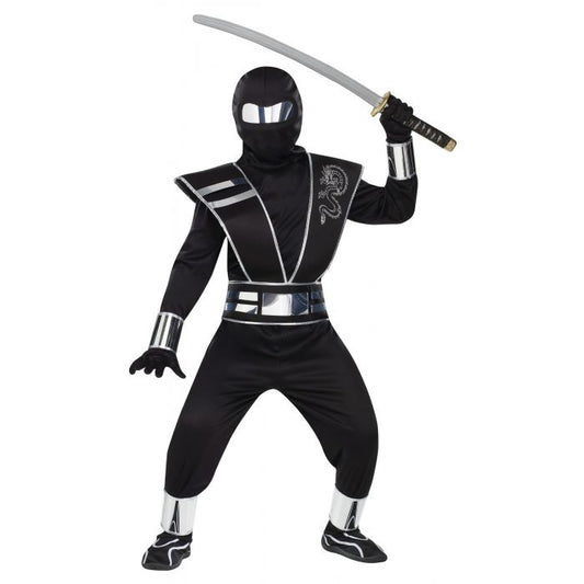 Boy's Silver Mirror Ninja Costume