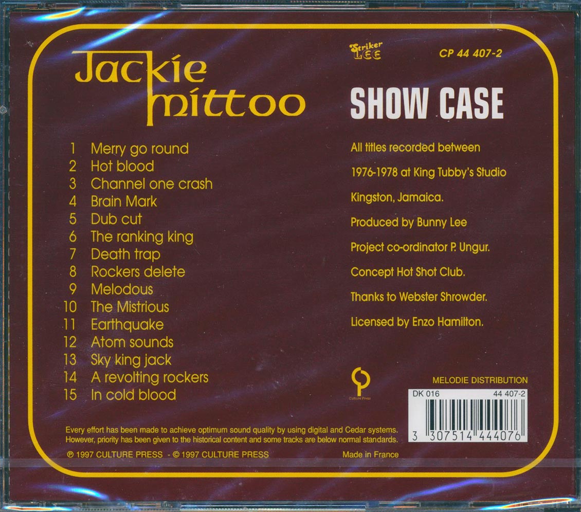 Jackie Mittoo - Showcase Music CD