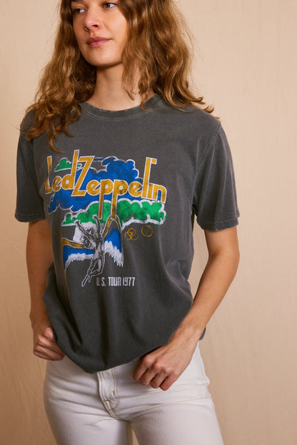 Led Zeppelin U.S Tour 1977 Womens Tee Shirt Black