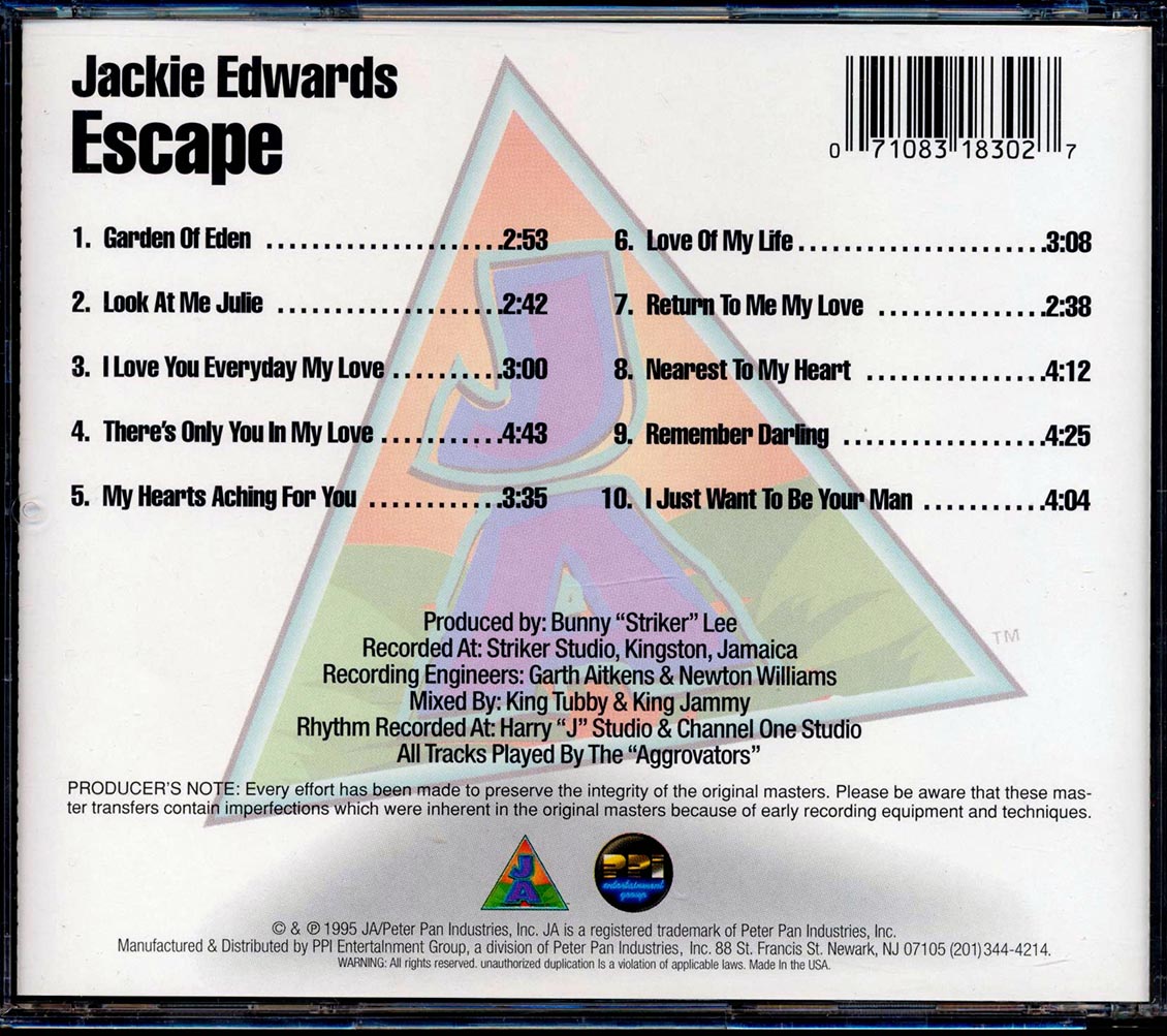 Jackie Edwards - Escape Music CD