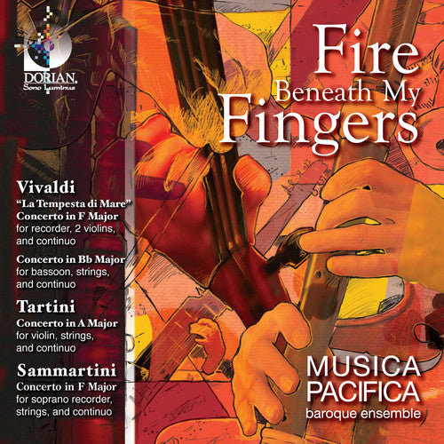 the album cover for Mancini/Scarlatti/Durante - Fire Beneath My Fingers: Concertos By Vivaldi