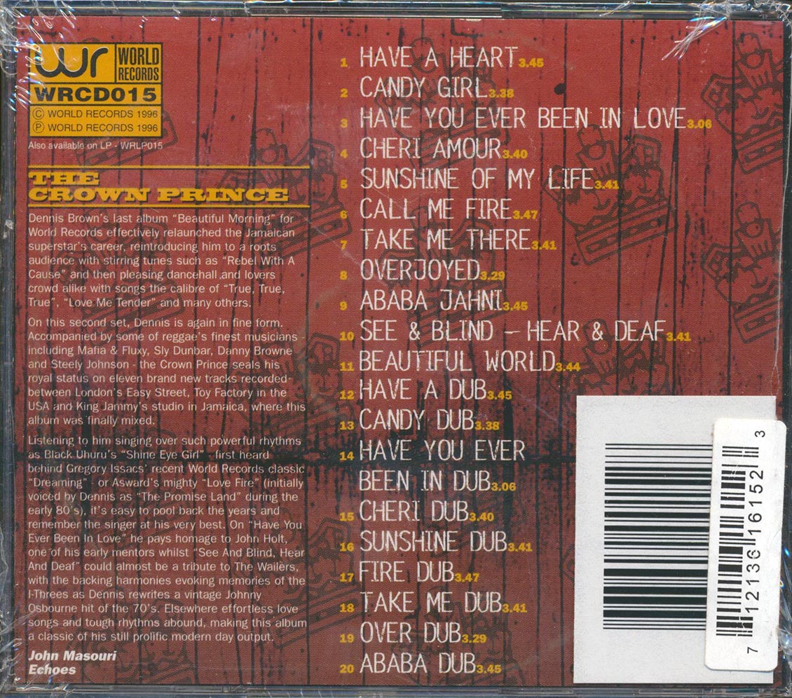 Dennis Brown - Crown Prince (20 tracks) Music CD