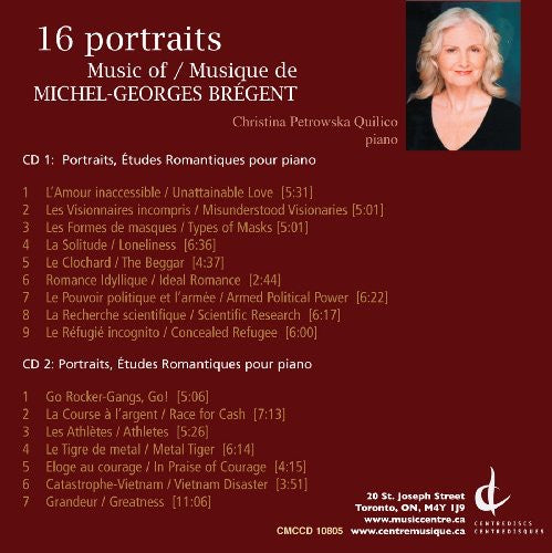 the album cover for Christina Petrowska Quilico - 16 Portraits