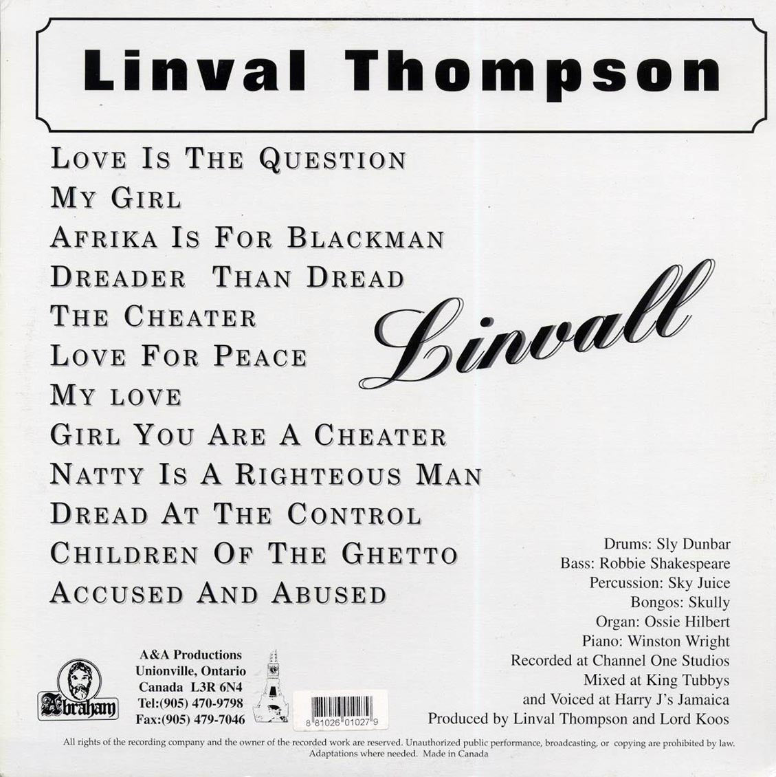 Linval Thompson - Linval Vinyl Record