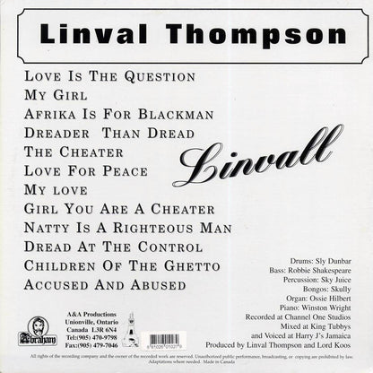 Linval Thompson - Linval Vinyl Record