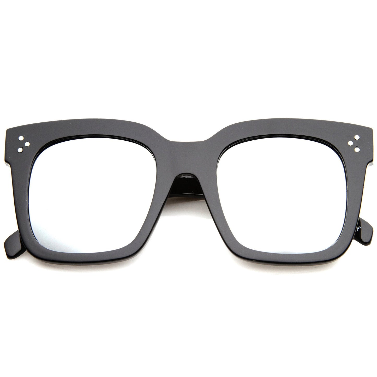 Bold Oversize Flat Mirror Lens Square Frame Horn Rimmed Sunglasses 50mm - A100