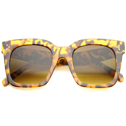 Bold Oversize Horned Rim Flat Lens Sunglasses A101