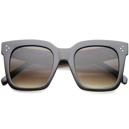 Bold Oversize Horned Rim Flat Lens Sunglasses A101