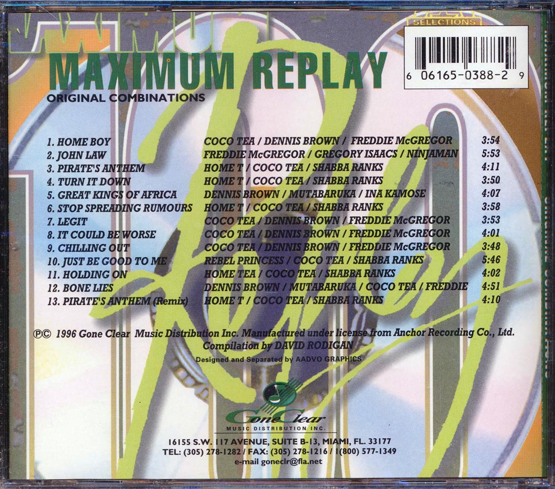 Home T, Cocoa Tea, Shabba Ranks, Etc. - Maximum Replay: Original Combinations Music CD