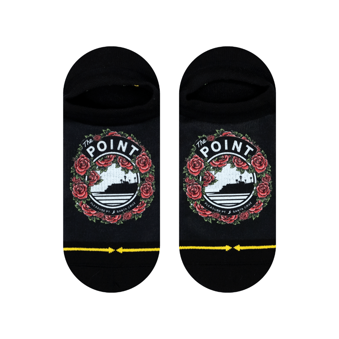 Slidertown The Point Red Roses Adult No Show Socks