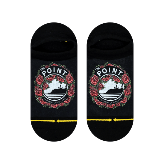 Slidertown The Point Red Roses Adult No Show Socks