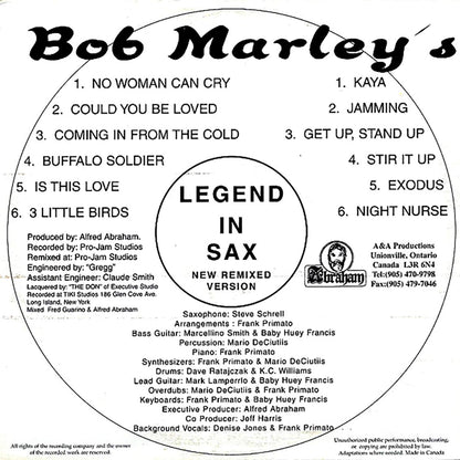 Bob Marley - Bob Marley's Legend In Sax Vinyl Record