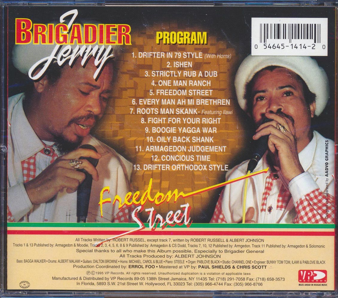 Brigadier Jerry - Freedom Street Music CD