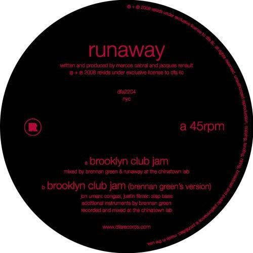 the album cover for RUNAWAY - Brooklyn Club Jam
