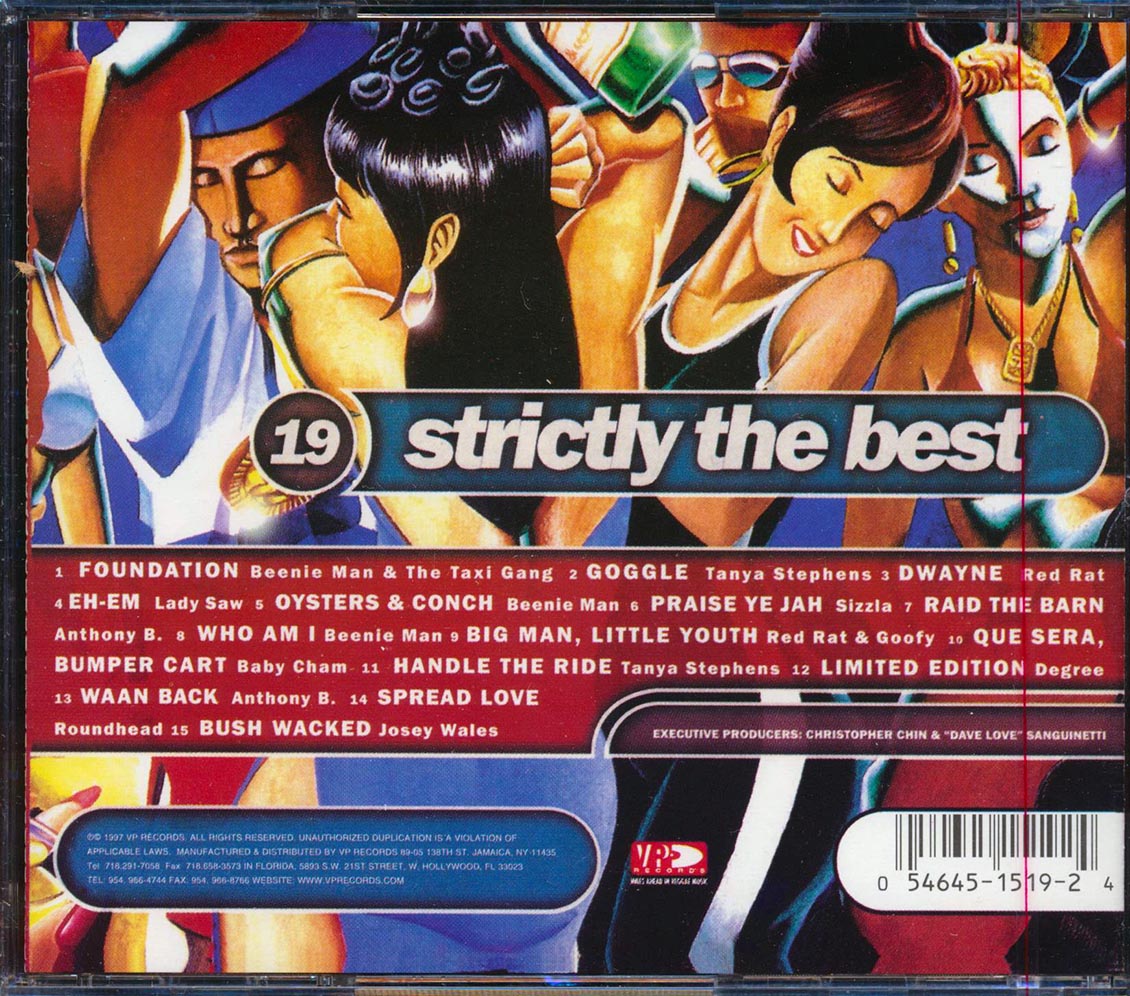 Sizzla, Anthony B, Josey Wales, Beenie Man, Etc. - Strictly The Best 19 Music CD