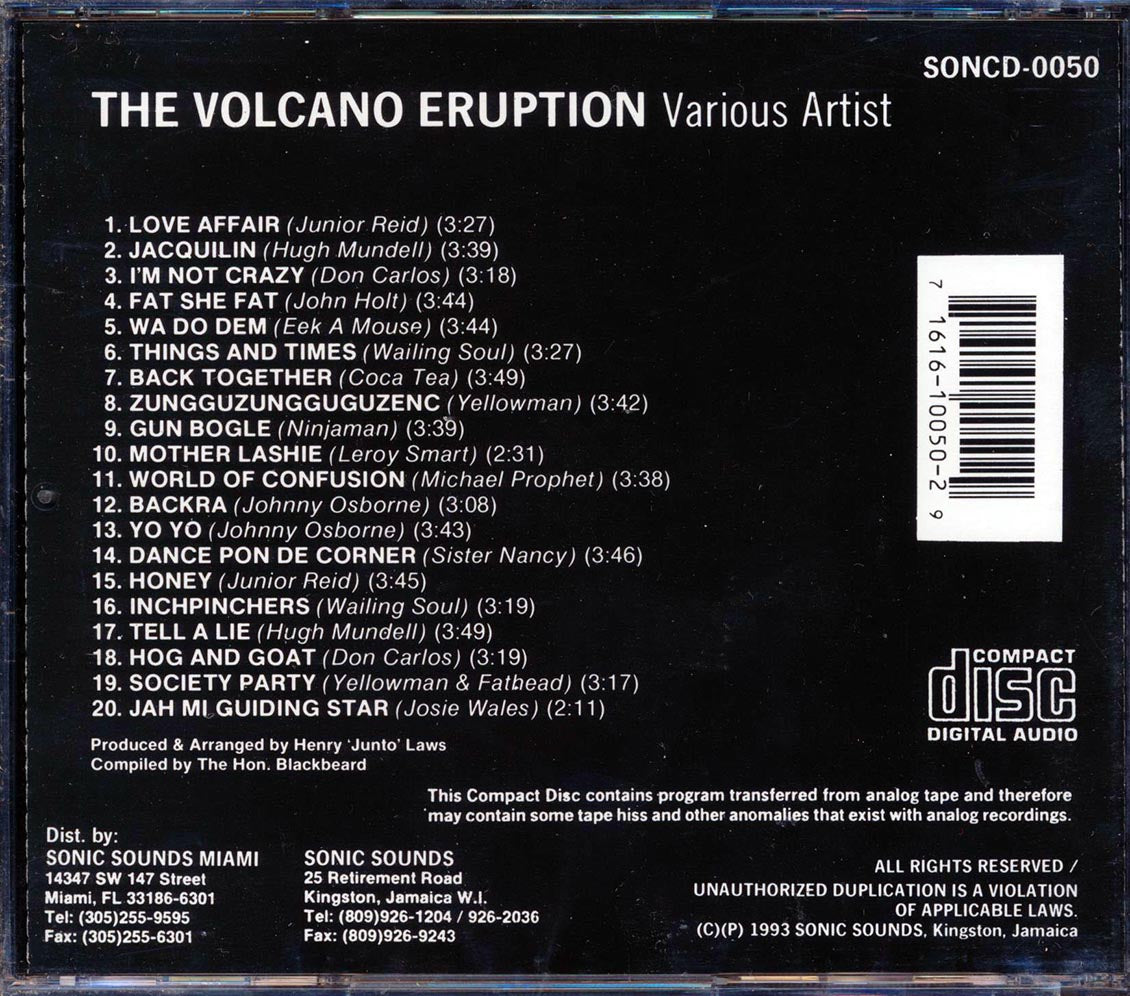 Wailing Souls, Johnny Osbourne, Yellowman, Etc - Volcano Eruption (20 tracks) Music CD