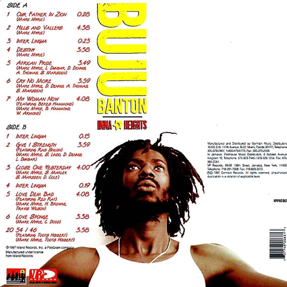 Buju Banton - Inna Heights Vinyl Record