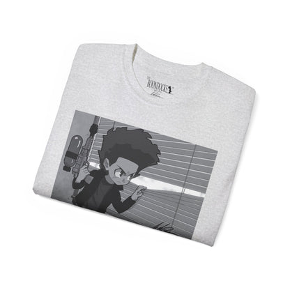 The Boondocks - Huey Packing Heat Black And White Eco Mens T Shirt