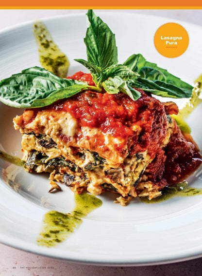 VegNews - Holiday Issue 2025: 50+ Vegan Recipes & Ideas, The VegNews Holiday Gift Guide, Vegan Italian Comfort Food, Bellamy Young’s Vegan Journey, Vegan Icon Miyoko Schinner’s Recipes & More!
