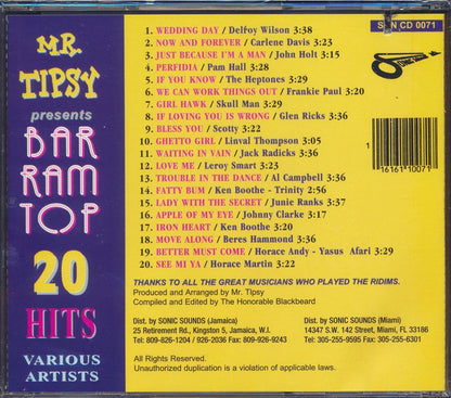 Ken Boothe, Frankie Paul, The Heptones, Etc. - Mr. Tipsy Presents Bar Ram Top 20 Hits (20 tracks) Music CD