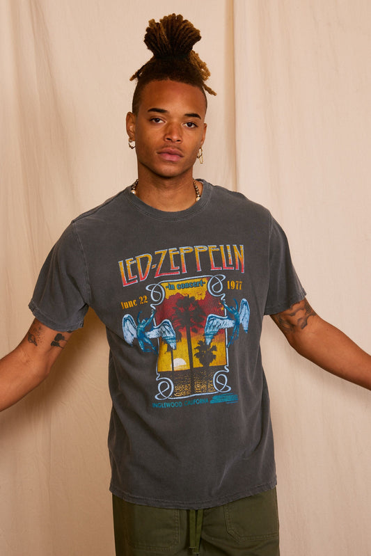 Led Zeppelin Inglewood Sunkissed Mens Tee Shitr Vintage Black