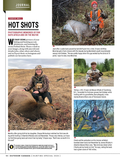 Outdoor Canada - Hunting Special 2025: Secret Buck Hideouts, Predator Hunts, Waterfowl Decoys, Air Rifle Hunting Guide, Overcome Fear Of The Dark, Expert Hunting Strategies For Success & More!