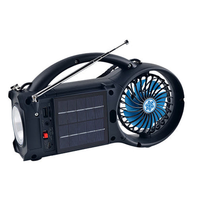 Supersonic Solar Power Bluetooth Speaker with FM Radio, LED Torch Light & Fan (SC-1073ERF)