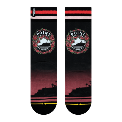 Slidertown The Point Red Roses Adult Crew Socks