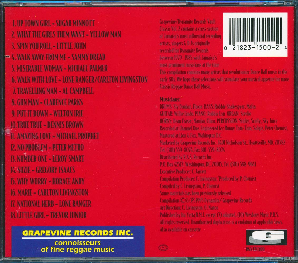 Sammy Dread, Welton Irie, Lone Ranger, Etc. - Vault Classics Volume 2 (marked/ltd stock) Music CD