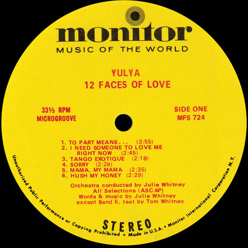 Yulya - Twelve Faces Of Love - Music CD