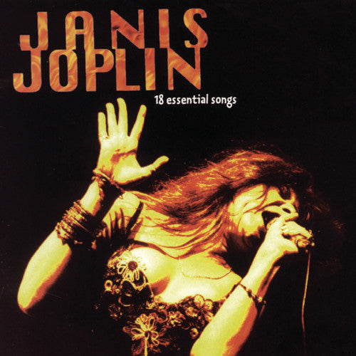 the album cover for Janis Joplin - 18 Essential Songs