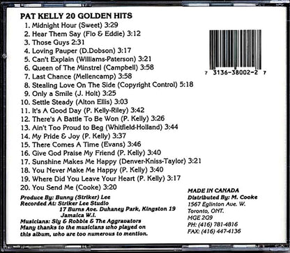 Pat Kelly - 20 Golden Hits (20 tracks) Music CD