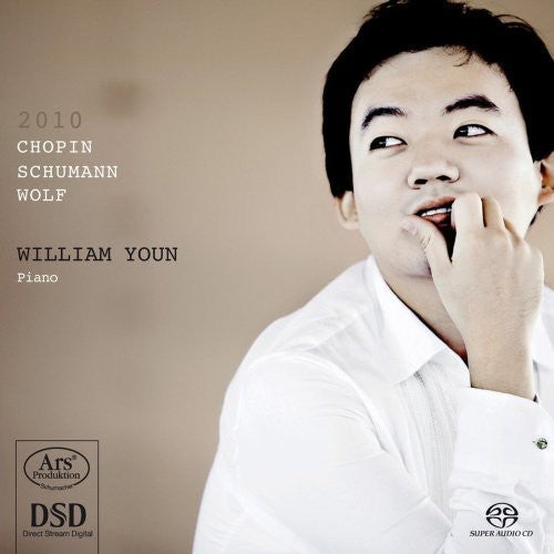 the album cover for William Youn - 2010 Chopin / Schumann / Wolf
