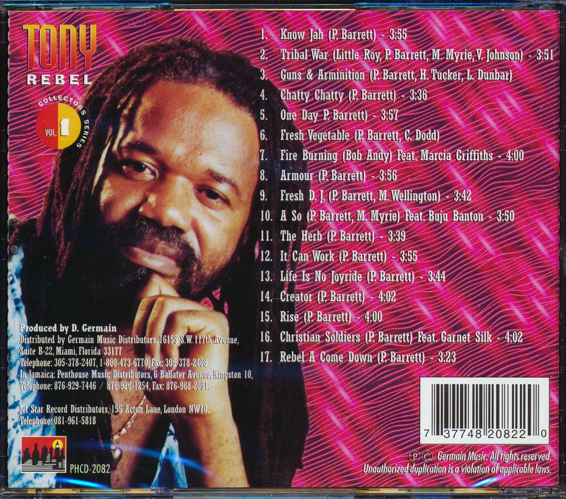 Tony Rebel - Collector's Series Volume 1 Music CD