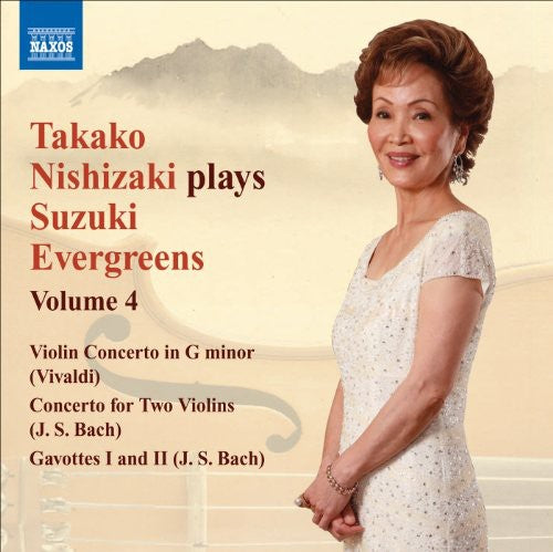 the album cover for TAKAKO NISHIZAKI - Nishizaki Plays Suzuki Evergreens 4